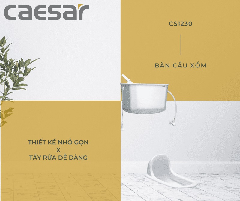 Bồn cầu xí xổm Caesar CS1230