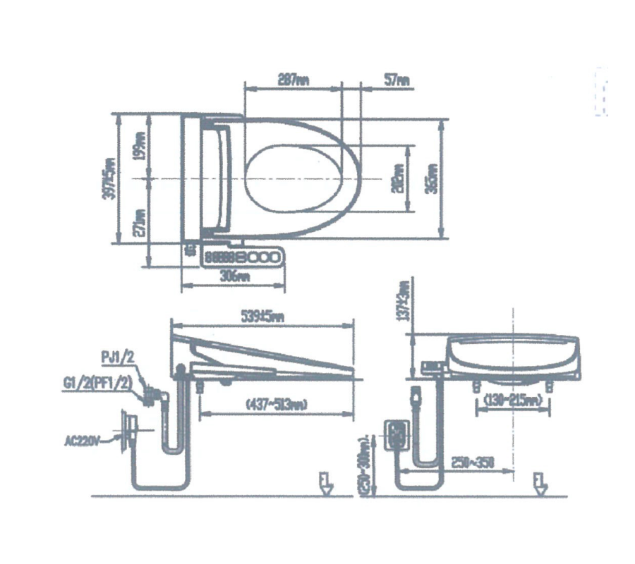 Nắp rửa điện tử INAX CW-H20VN (CWH20VN)