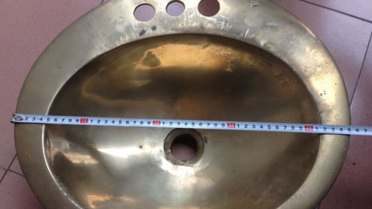 Chậu rửa lavabo dương vành Kanly bằng đồng DL6211