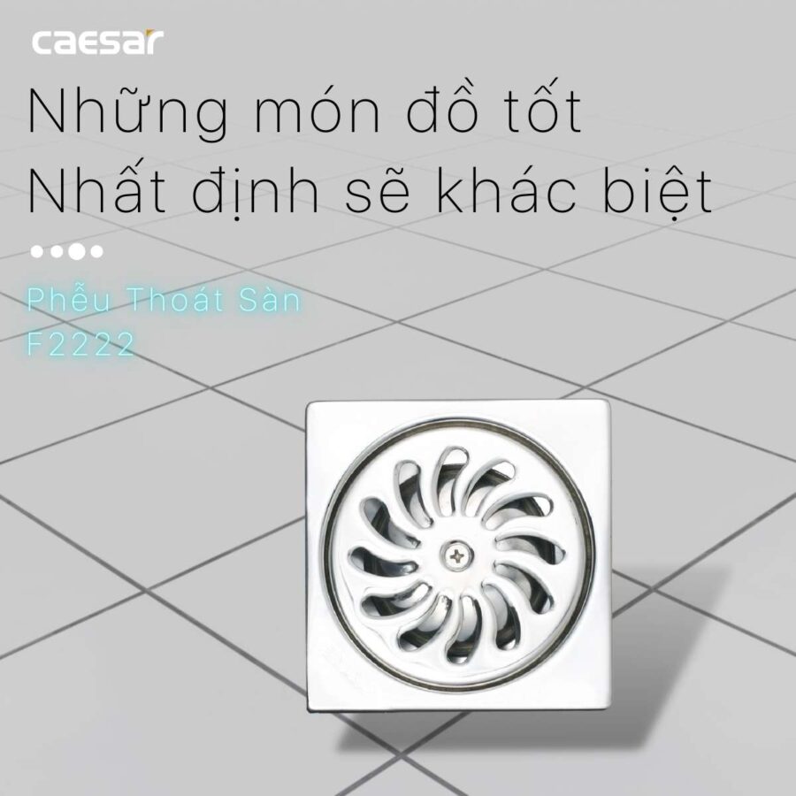 Phễu thoát sàn inox 304 9x9cm φ60 Caesar F2222