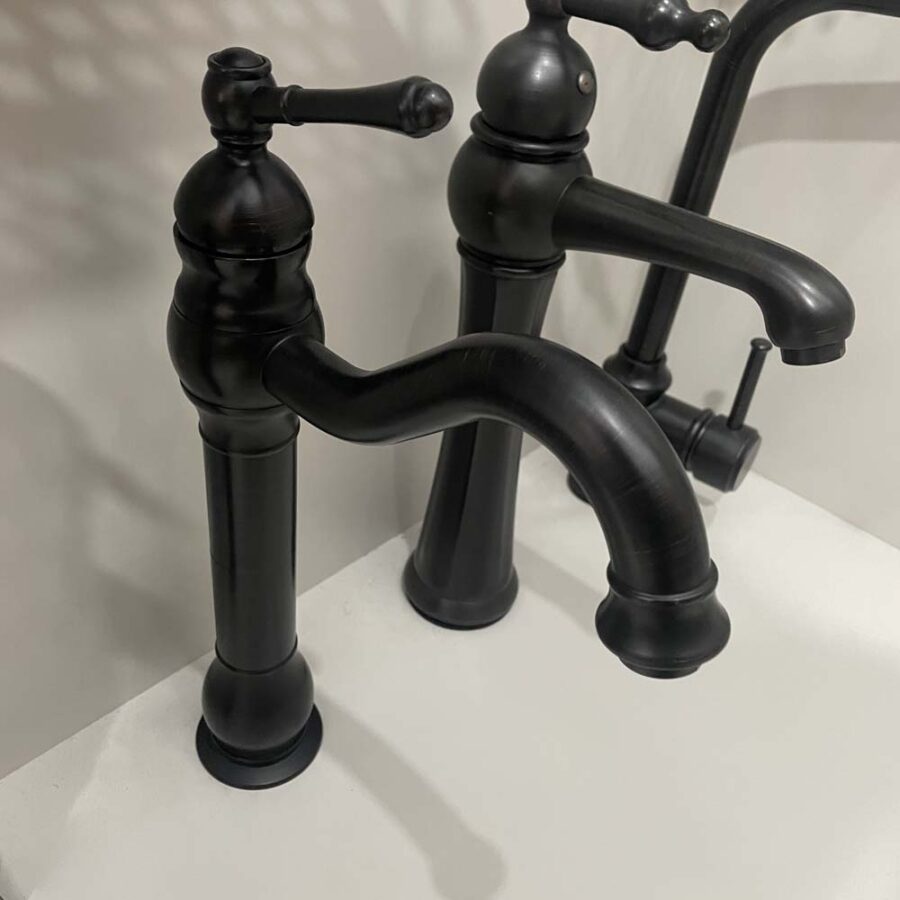 Vòi lavabo thân cao bằng đồng Kanly GCA15B nóng lạnh