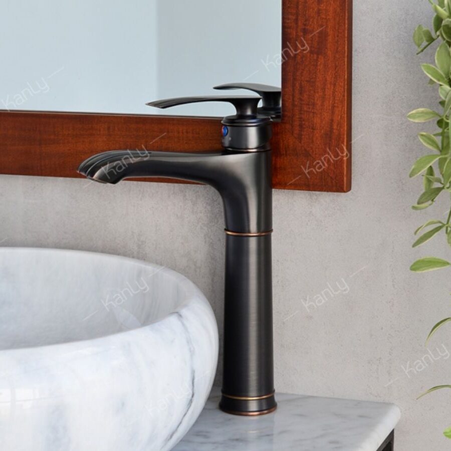 Vòi chậu lavabo nóng lạnh bằng đồng Kanly GCA41B