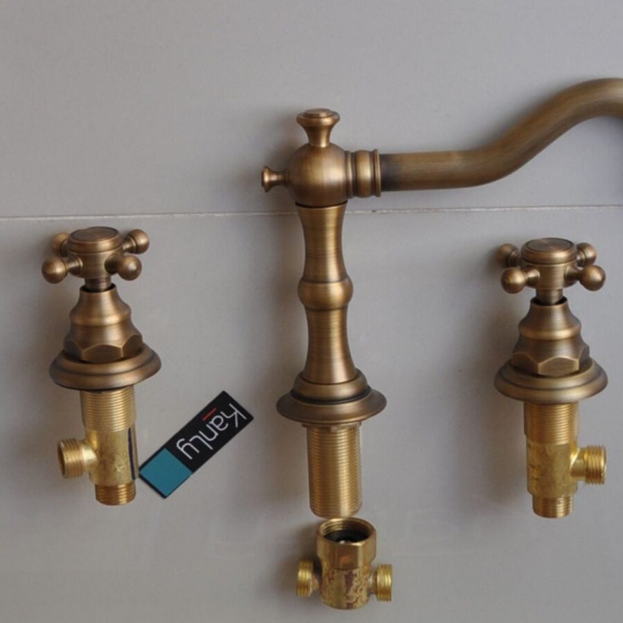 Vòi chậu âm bàn nóng lạnh bằng đồng Kanly GCB07