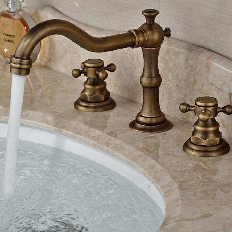 Vòi chậu âm bàn nóng lạnh bằng đồng Kanly GCB07
