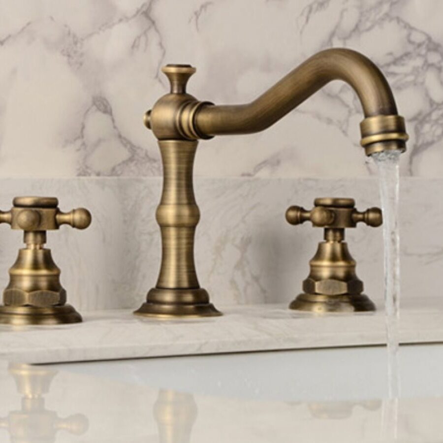 Vòi chậu âm bàn nóng lạnh bằng đồng Kanly GCB07