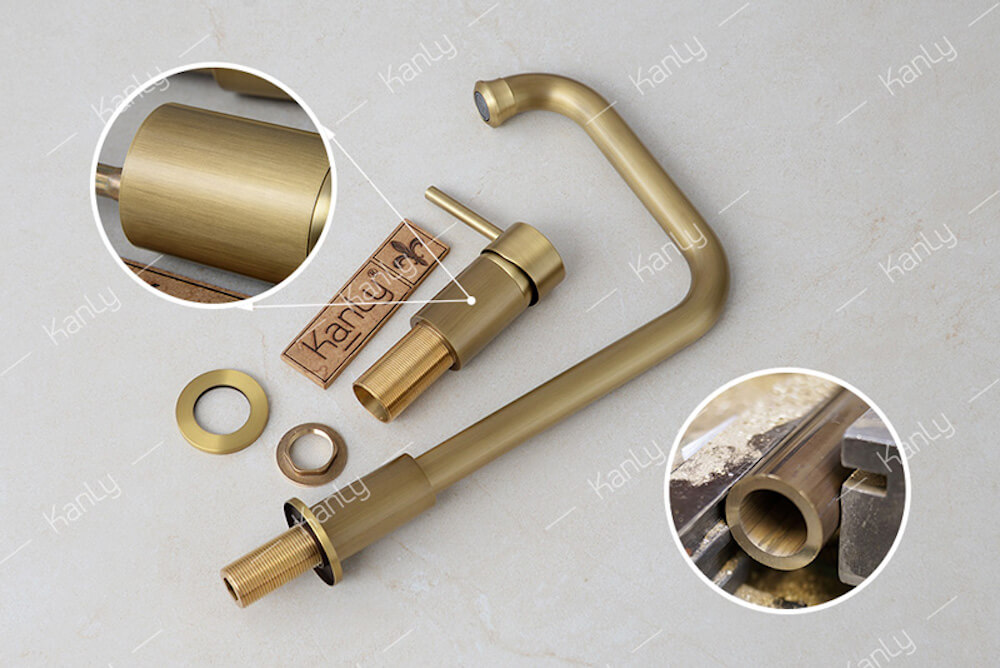 Vòi chậu âm bàn nóng lạnh bằng đồng Kanly GCC41
