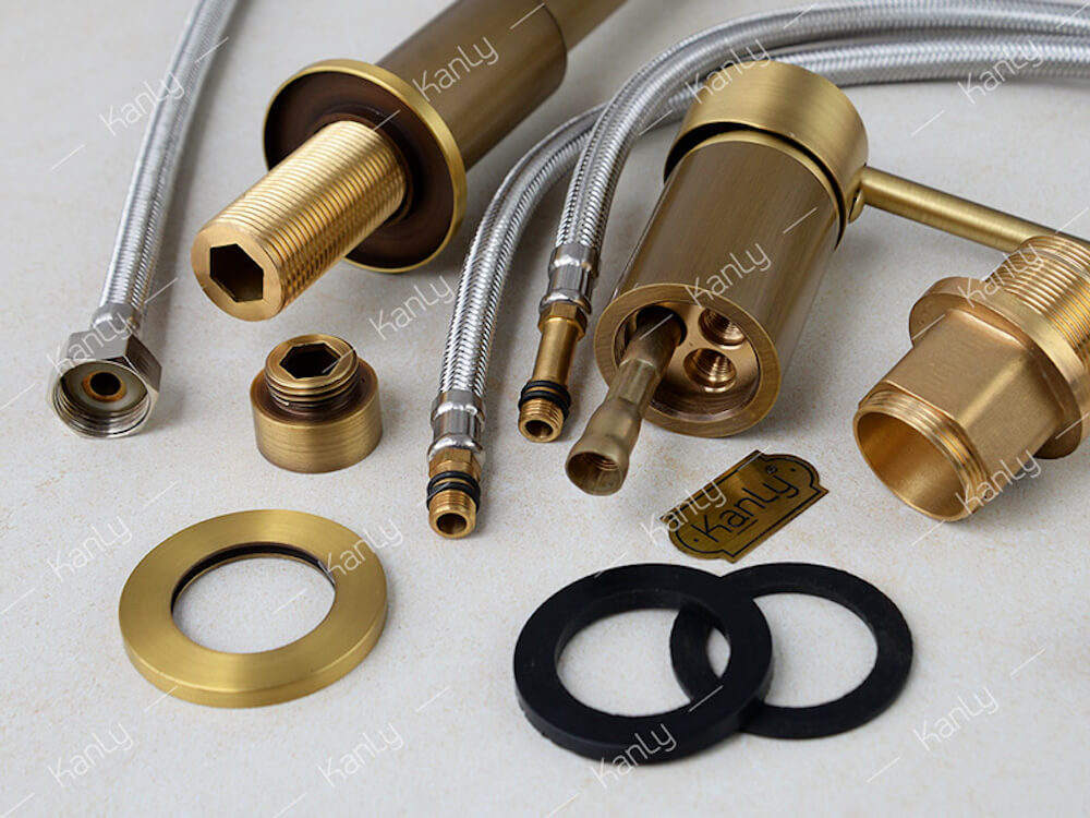 Vòi chậu âm bàn nóng lạnh bằng đồng Kanly GCC41