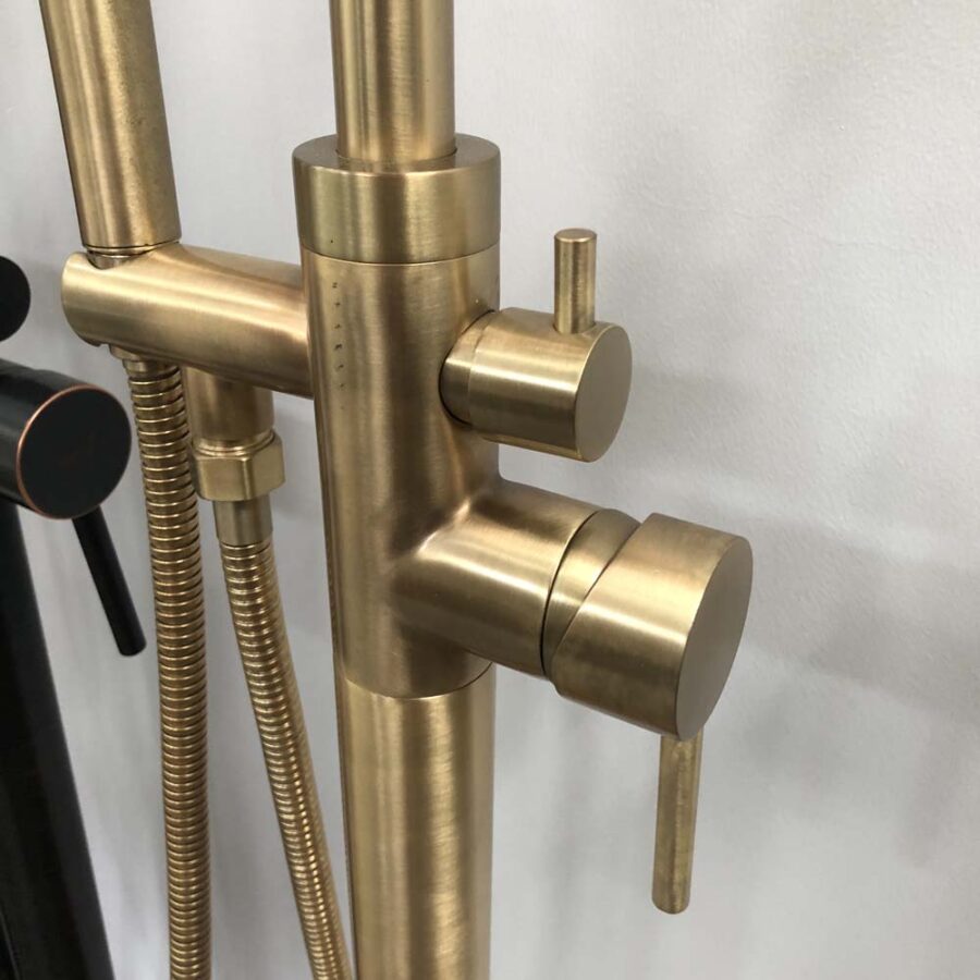 Bộ sen tắm đặt sàn nóng lạnh bằng đồng Kanly GCS06