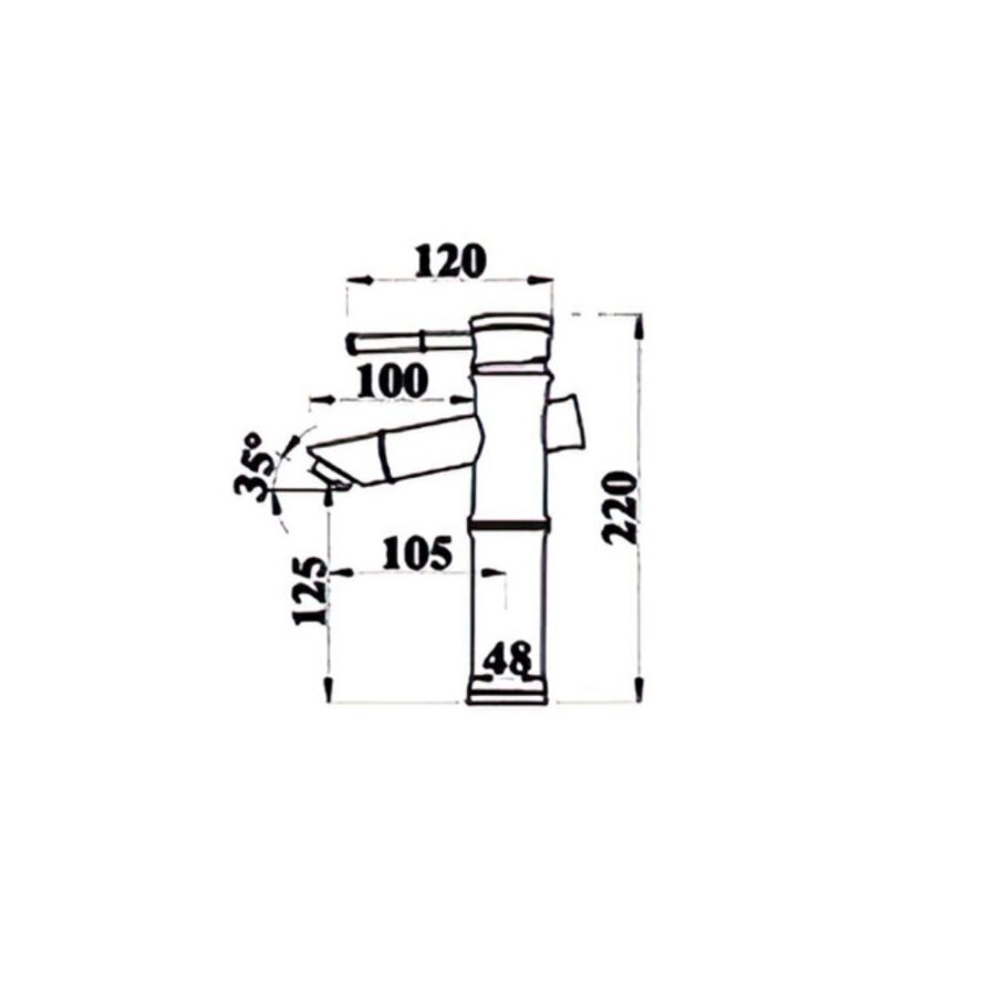 Vòi chậu lavabo nóng lạnh bằng đồng Kanly GCV02