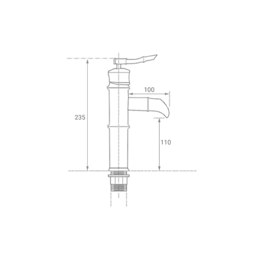 Vòi chậu lavabo nóng lạnh bằng đồng Kanly GCV02B