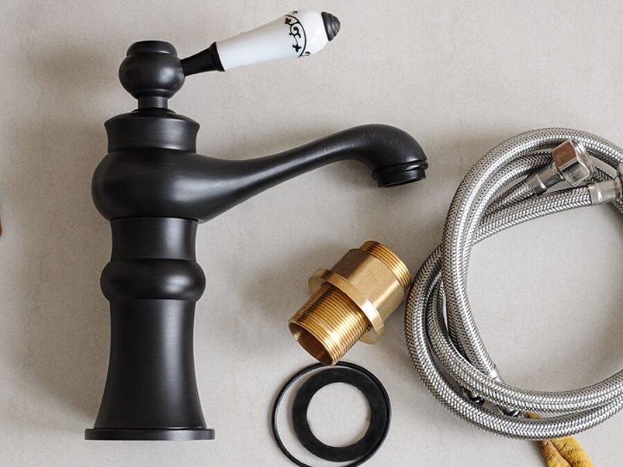 Vòi chậu lavabo nóng lạnh bằng đồng Kanly GCV03B