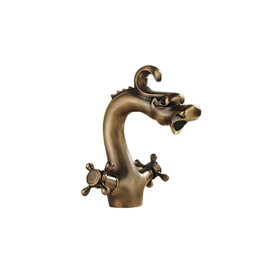 Vòi chậu lavabo nóng lạnh bằng đồng Kanly GCV10