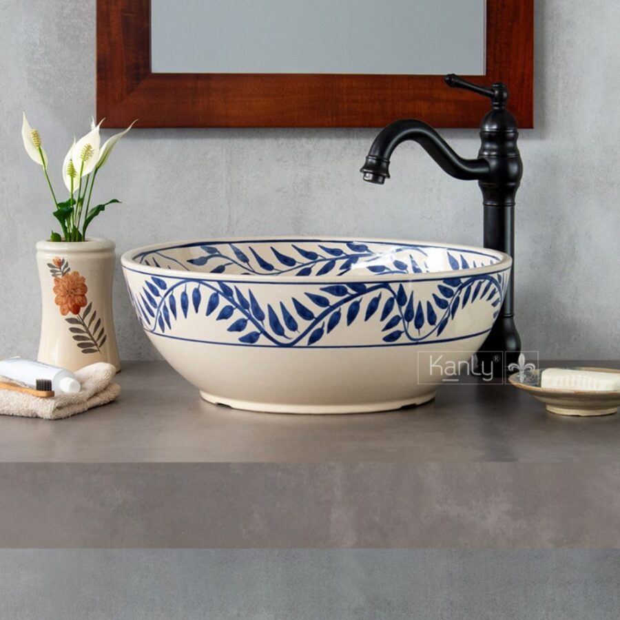 Chậu lavabo đặt bàn Kanly gốm mỹ thuật GV109
