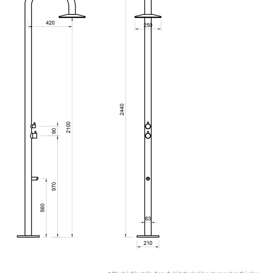 Sen cây tắm đứng đặt sàn ngoài trời Kanly KLS9007