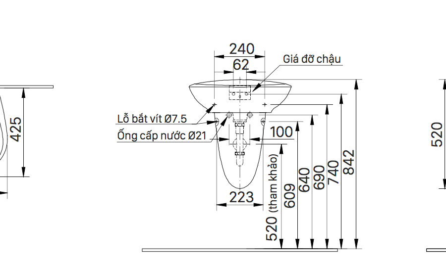 Chân chậu lavabo lửng INAX L-284VC (L284VC)