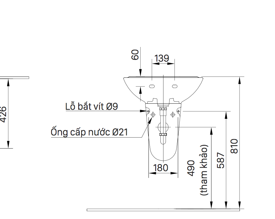Chậu rửa lavabo treo tường INAX L-285V (L285V) (L-285VFC)