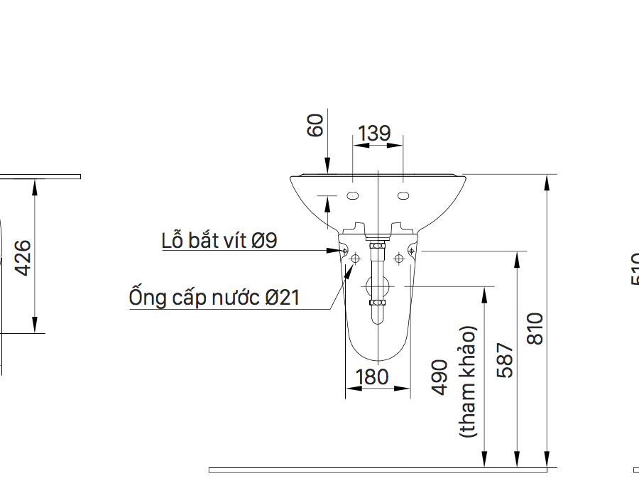 Chân chậu lavabo lửng INAX L-288VC (L288VC)