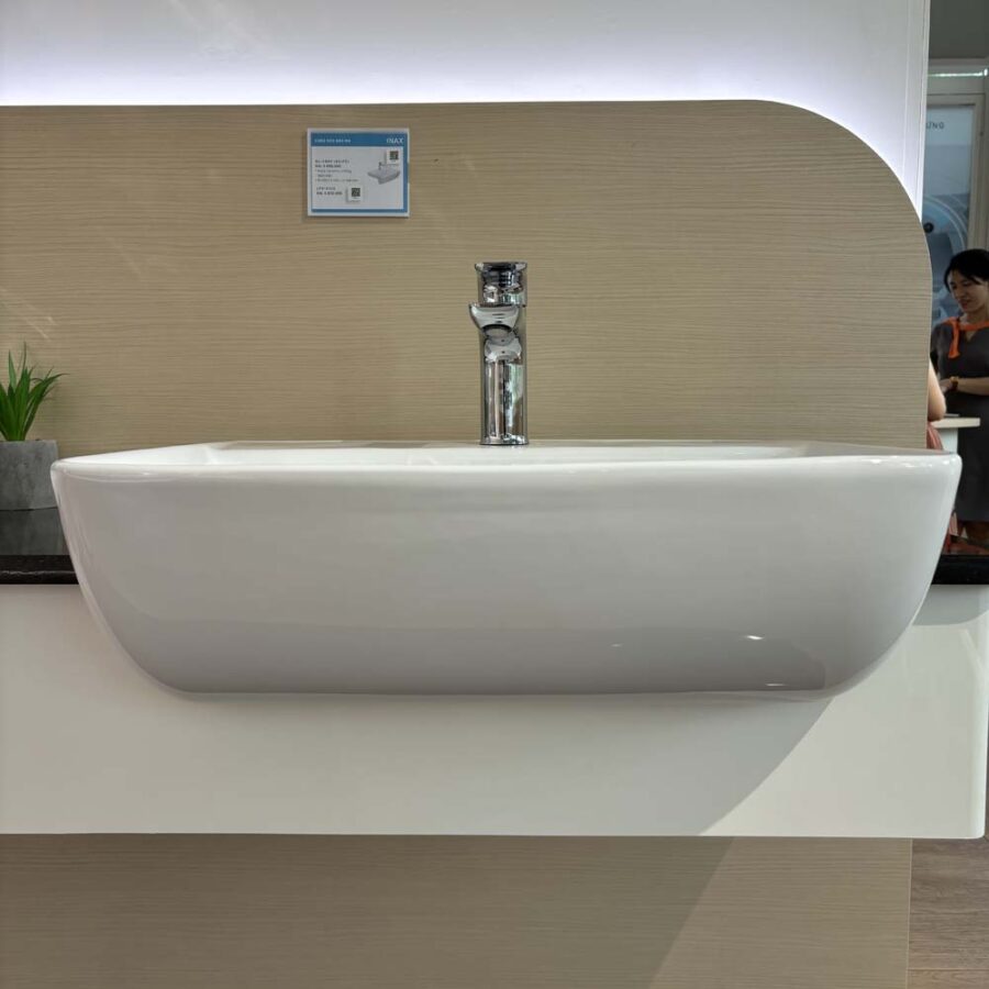 Chậu rửa mặt lavabo bán âm INAX L-345V (L345V) (L-345VFC)