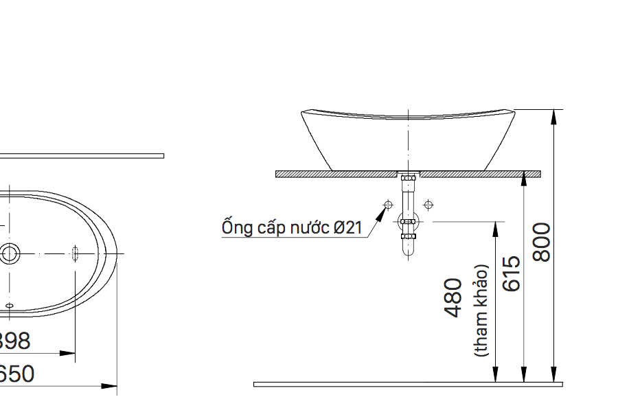 Chậu rửa lavabo đặt bàn INAX AL-465V (AL465V) men Aqua Ceramic