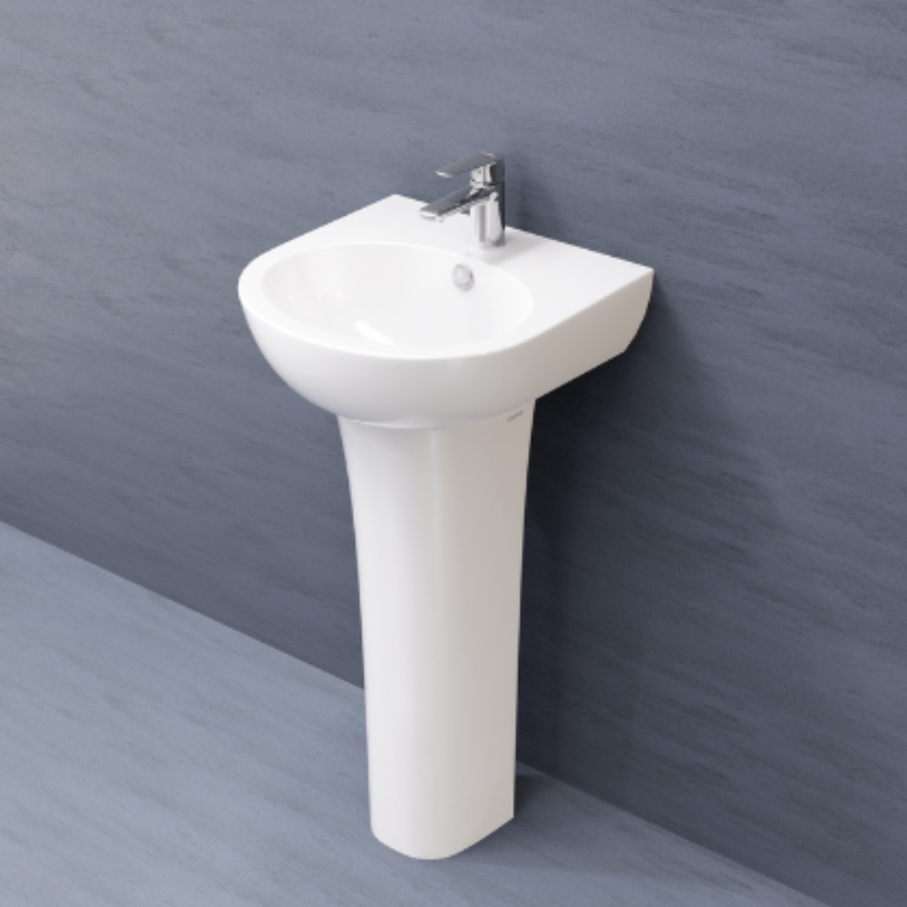 Chậu rửa lavabo treo tường chân dài Caesar L2140+P2445