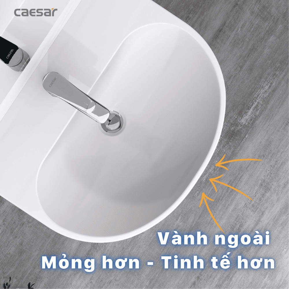 Chậu rửa lavabo treo tường chân lửng Caesar L2150+P2443 (L2150S+P2443)