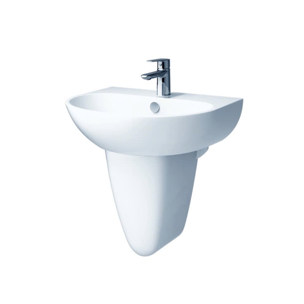 Chậu rửa lavabo treo tường chân lửng Caesar L2150+P2443 (L2150S+P2443)
