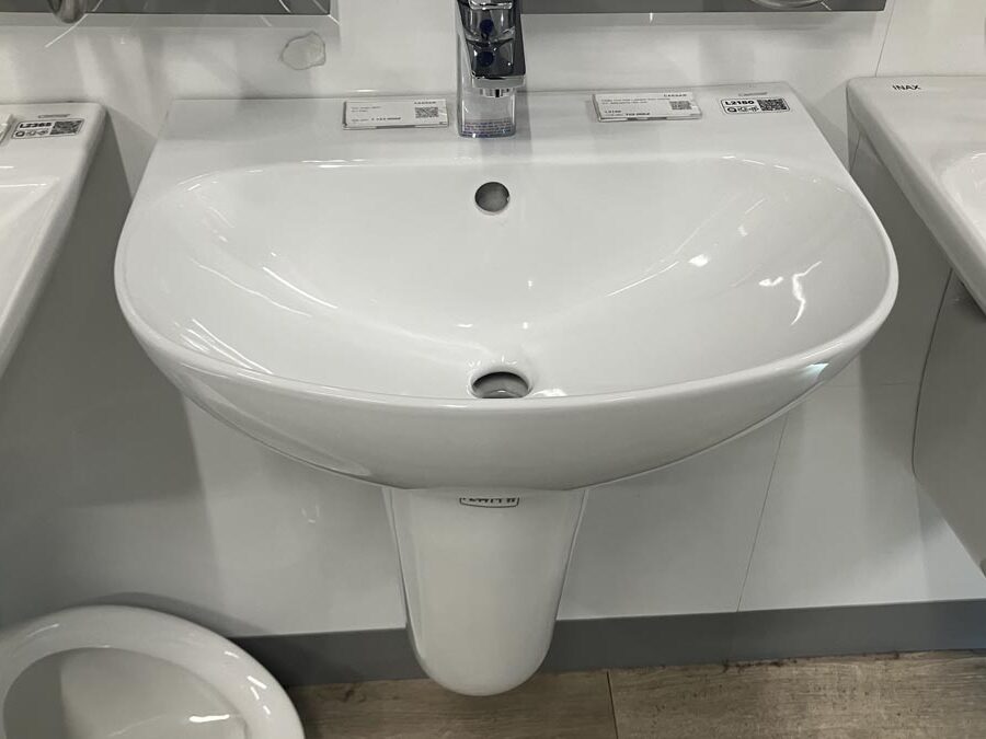 Chậu rửa lavabo treo tường chân lửng Caesar L2150+P2443 (L2150S+P2443)