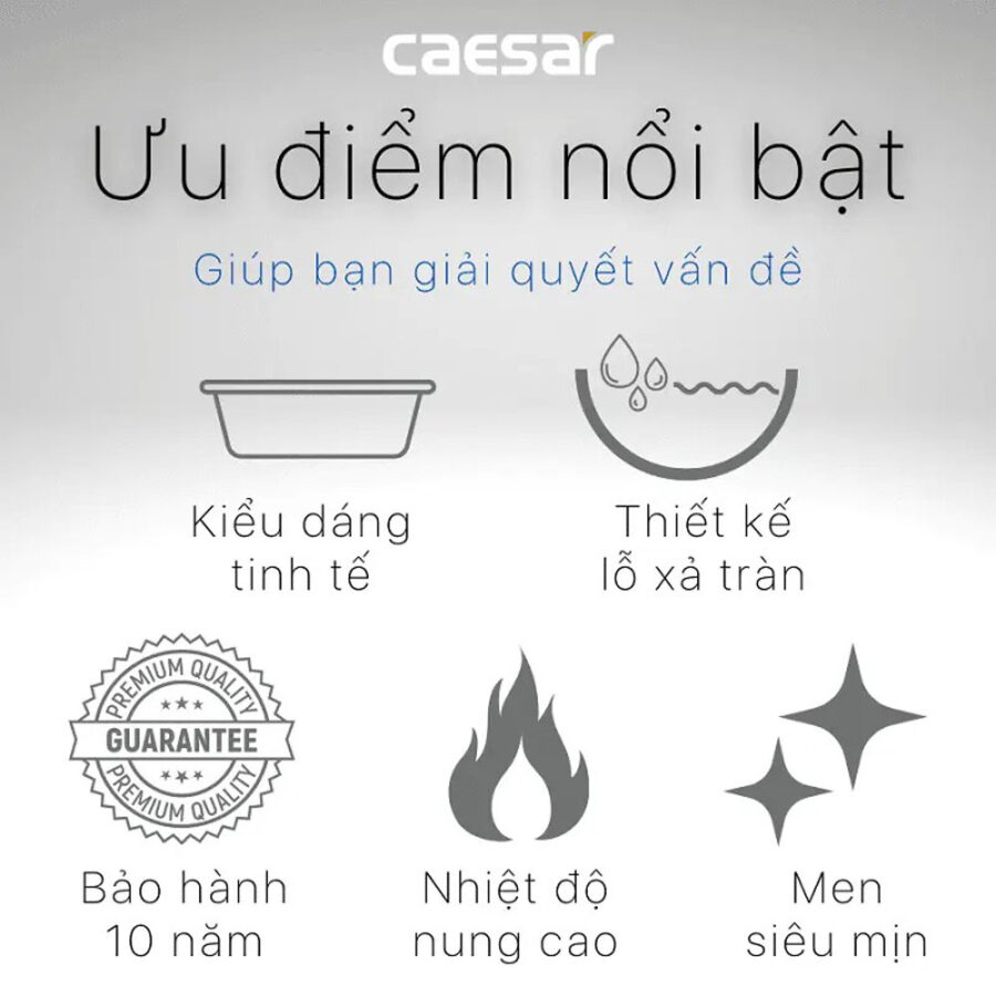 Chậu rửa lavabo treo tường chân lửng Caesar L2152+P2443
