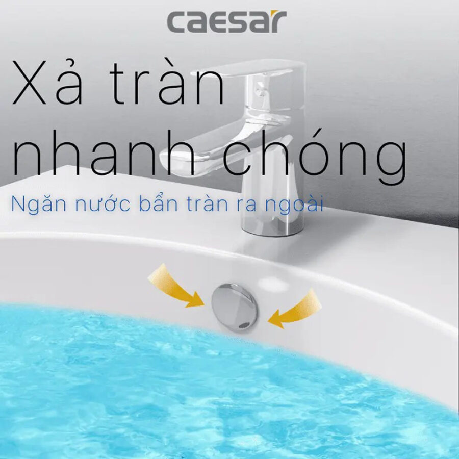 Chậu rửa lavabo treo tường chân lửng Caesar L2152+P2443