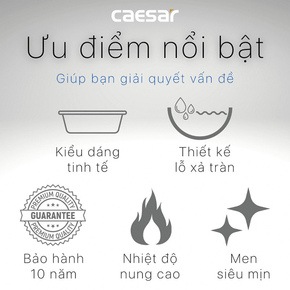 Chậu rửa lavabo treo tường chân lửng Caesar L2365+P2443