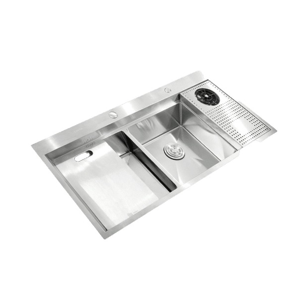 Chậu chén Inox 304 2 hộc 100x48cm Luxta LC10048-3.0