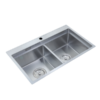 Chậu chén Inox 304 2 hộc 80x46cm Luxta LC8046-3.0