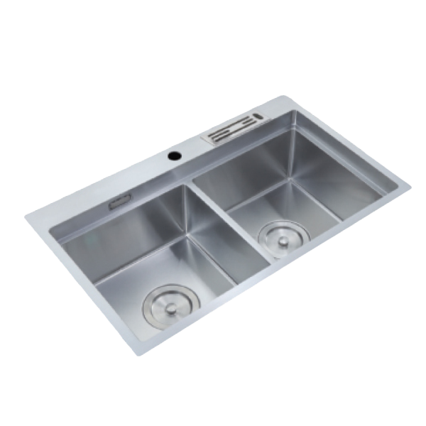 Chậu chén Inox 304 2 hộc 80x46cm Luxta LC8046K-3.0