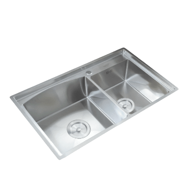 Chậu chén Inox 304 2 hộc 82x48cm Luxta LC8248-3.0