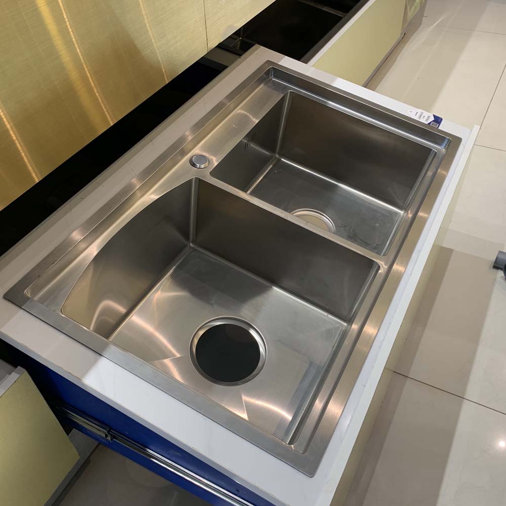 Chậu chén Inox 304 2 hộc 82x48cm Luxta LC8248-3.0