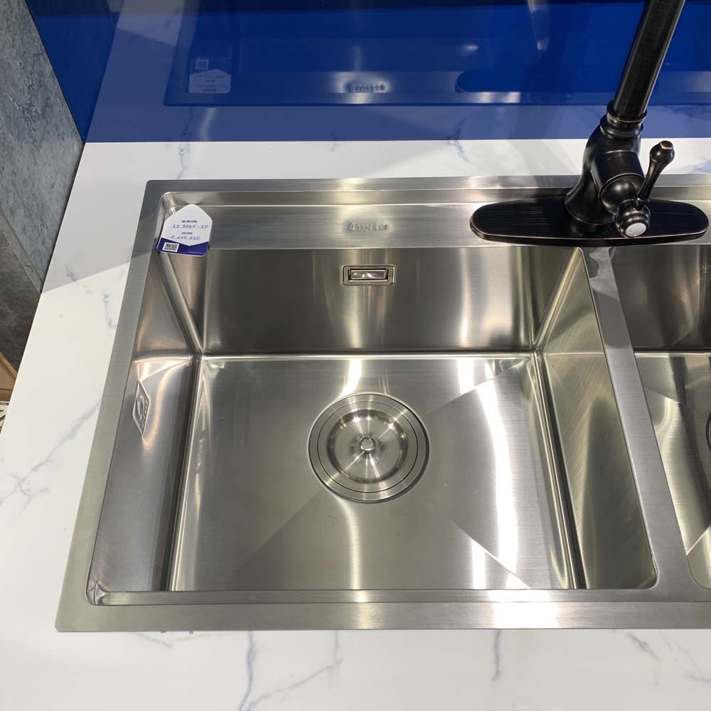 Chậu chén Inox 304 2 hộc 96x48cm Luxta LC9648-3.0
