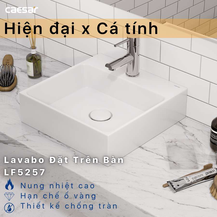 Chậu lavabo đặt bàn Caesar LF5257