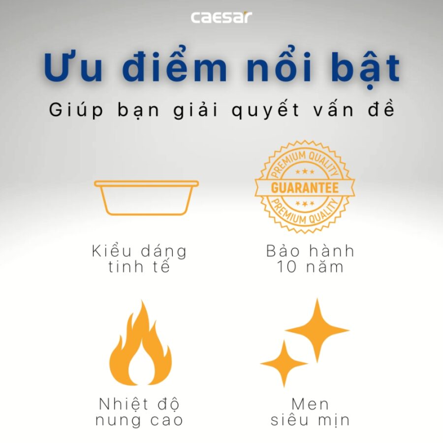 Chậu lavabo bán âm bàn Caesar LF5301