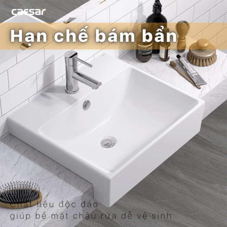 Chậu lavabo bán âm bàn Caesar LF5301