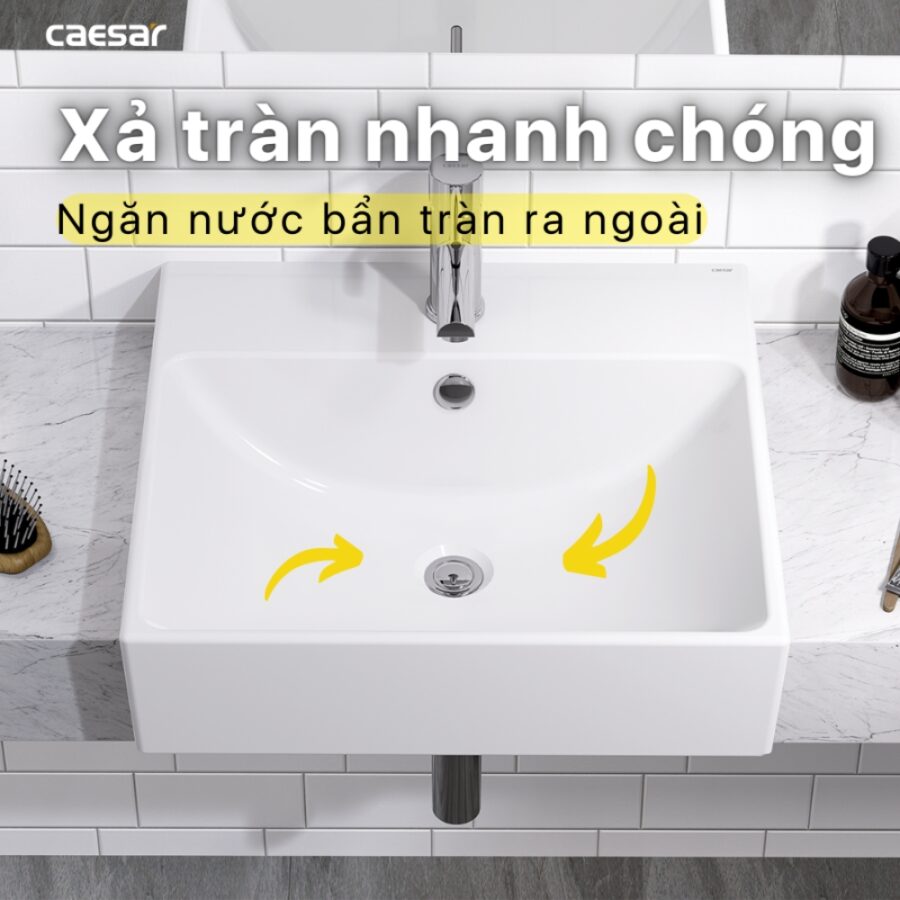 Chậu lavabo bán âm bàn Caesar LF5301
