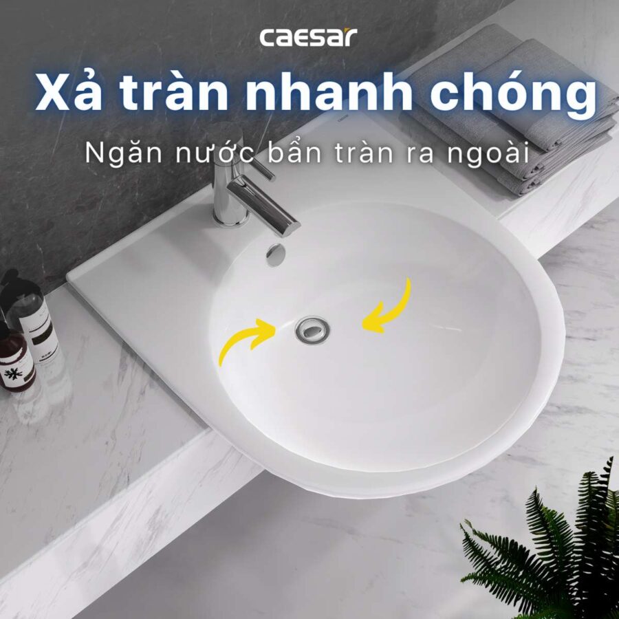 Chậu rửa lavabo dương vành Caesar LF5302