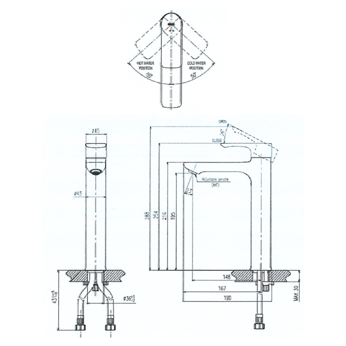 Vòi chậu lavabo nóng lạnh INAX LFV-612SH (LFV612SH)