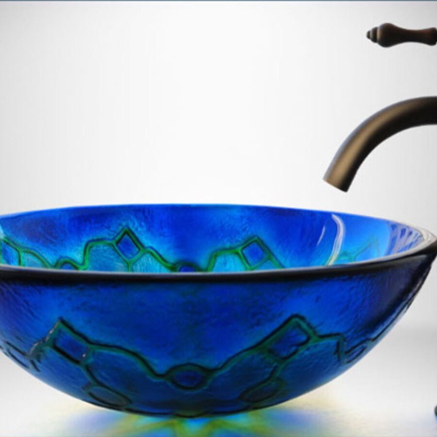 Chậu lavabo đặt bàn Kanly bằng thuỷ tinh LK127