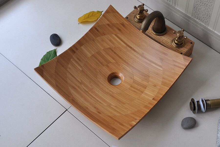 Chậu lavabo đặt bàn Kanly gỗ tre LTE31