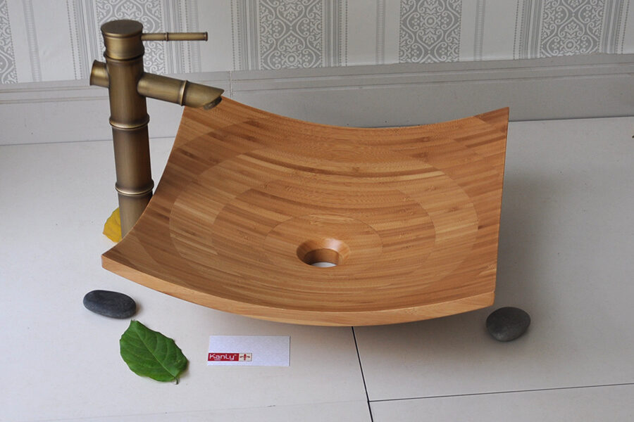Chậu lavabo đặt bàn Kanly gỗ tre LTE31