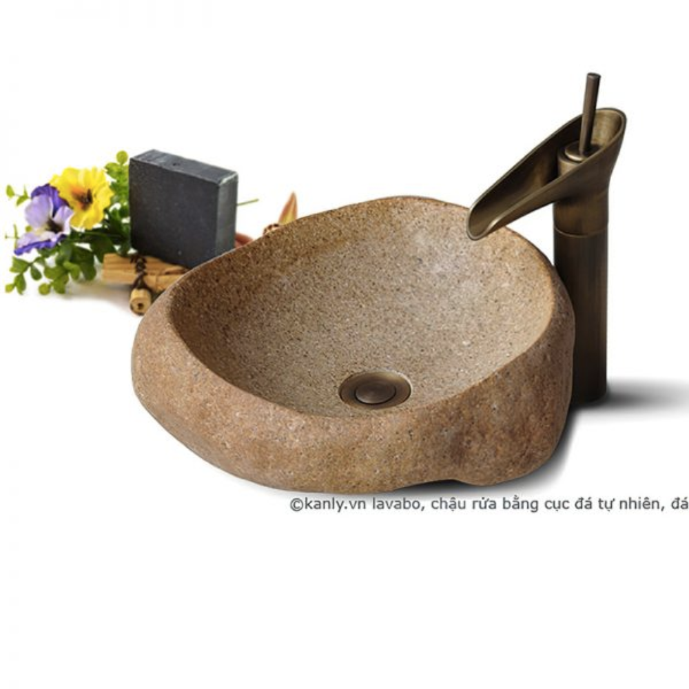 Chậu lavabo đặt bàn Kanly đá cuội MAR15C