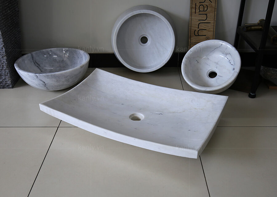 Chậu lavabo đặt bàn Kanly đá Marble MAR33V.01