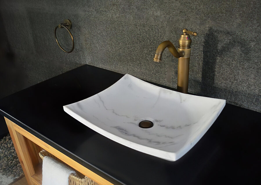 Chậu lavabo đặt bàn Kanly đá Marble MAR33V.01