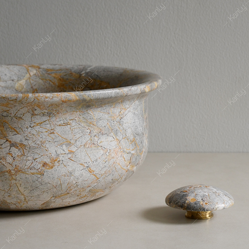 Chậu lavabo đặt bàn Kanly mini đá Marble MAR61V