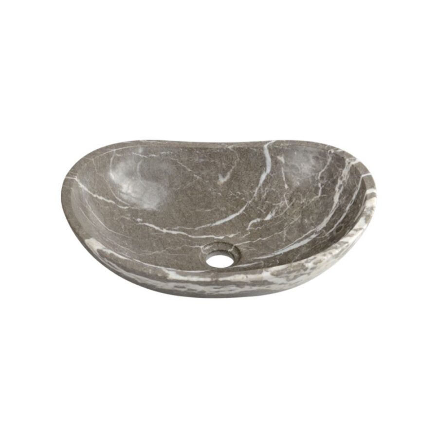 Chậu lavabo đặt bàn Kanly đá grey marble MAR64N